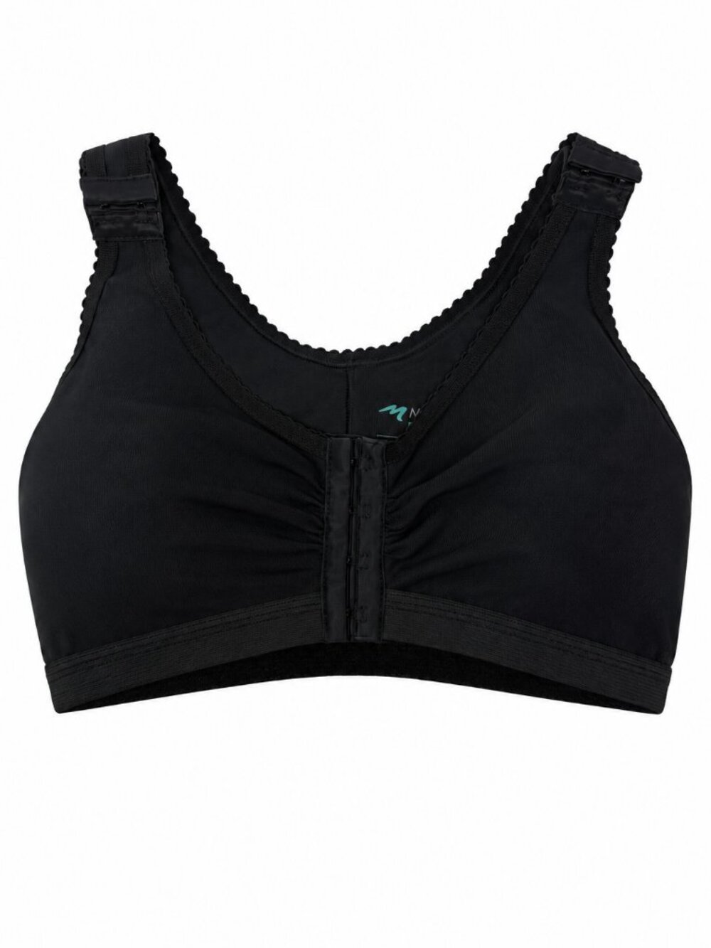 Marena Recovery Sports Bra Womens Medium Black Front Closure Compression 4244